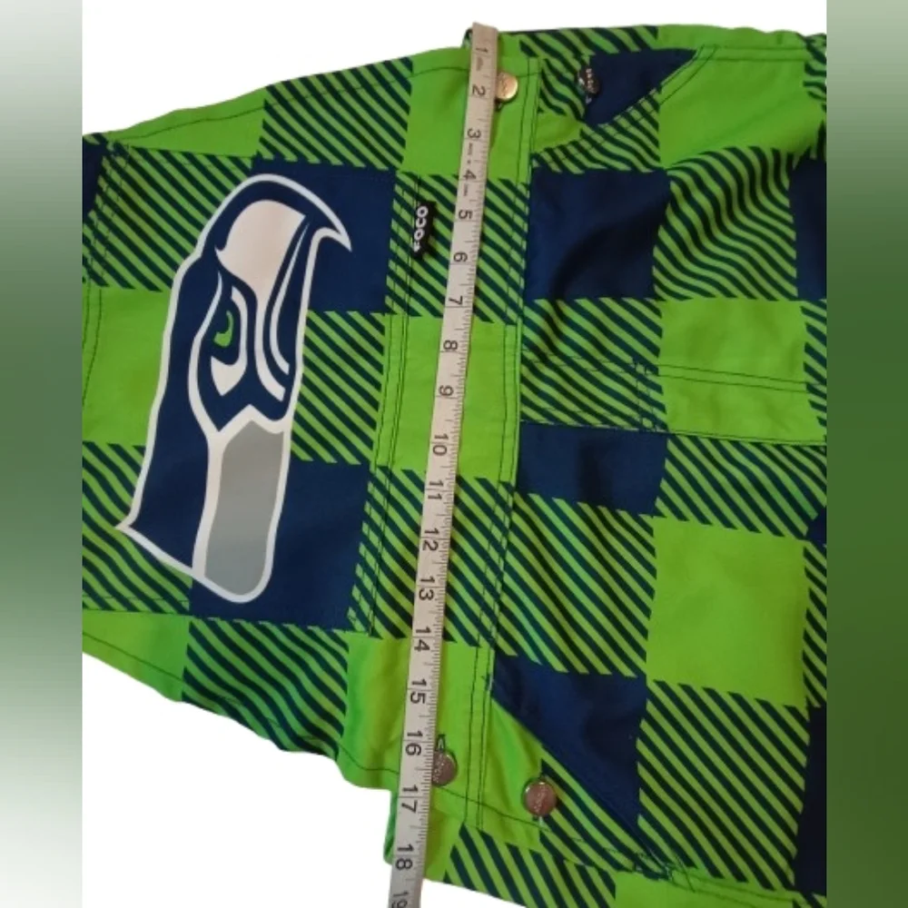 FOCO Seattle Seahawks plaid bib overalls Size: L - Picture 9 of 12